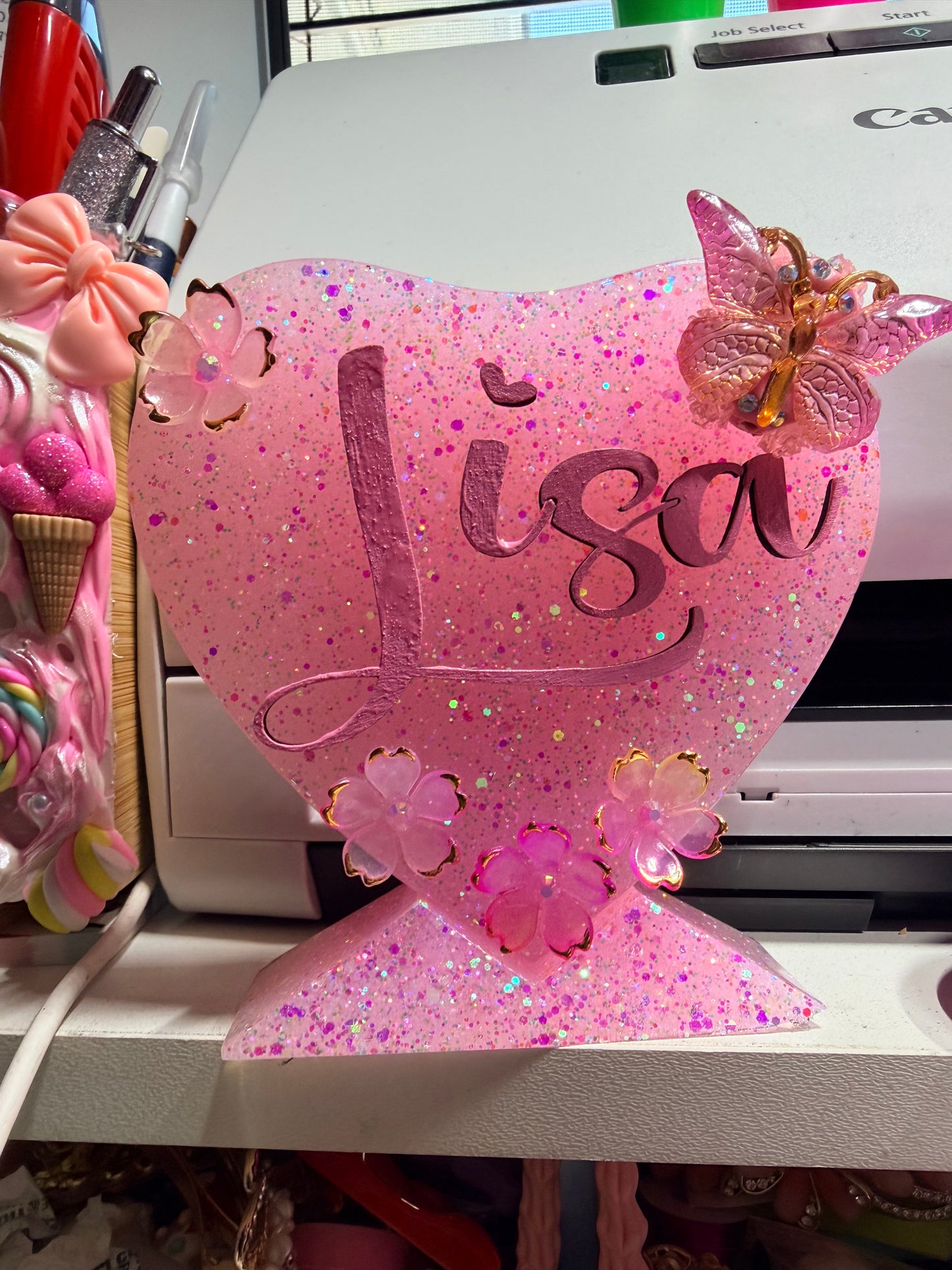 Resin desk nameplate keepsake