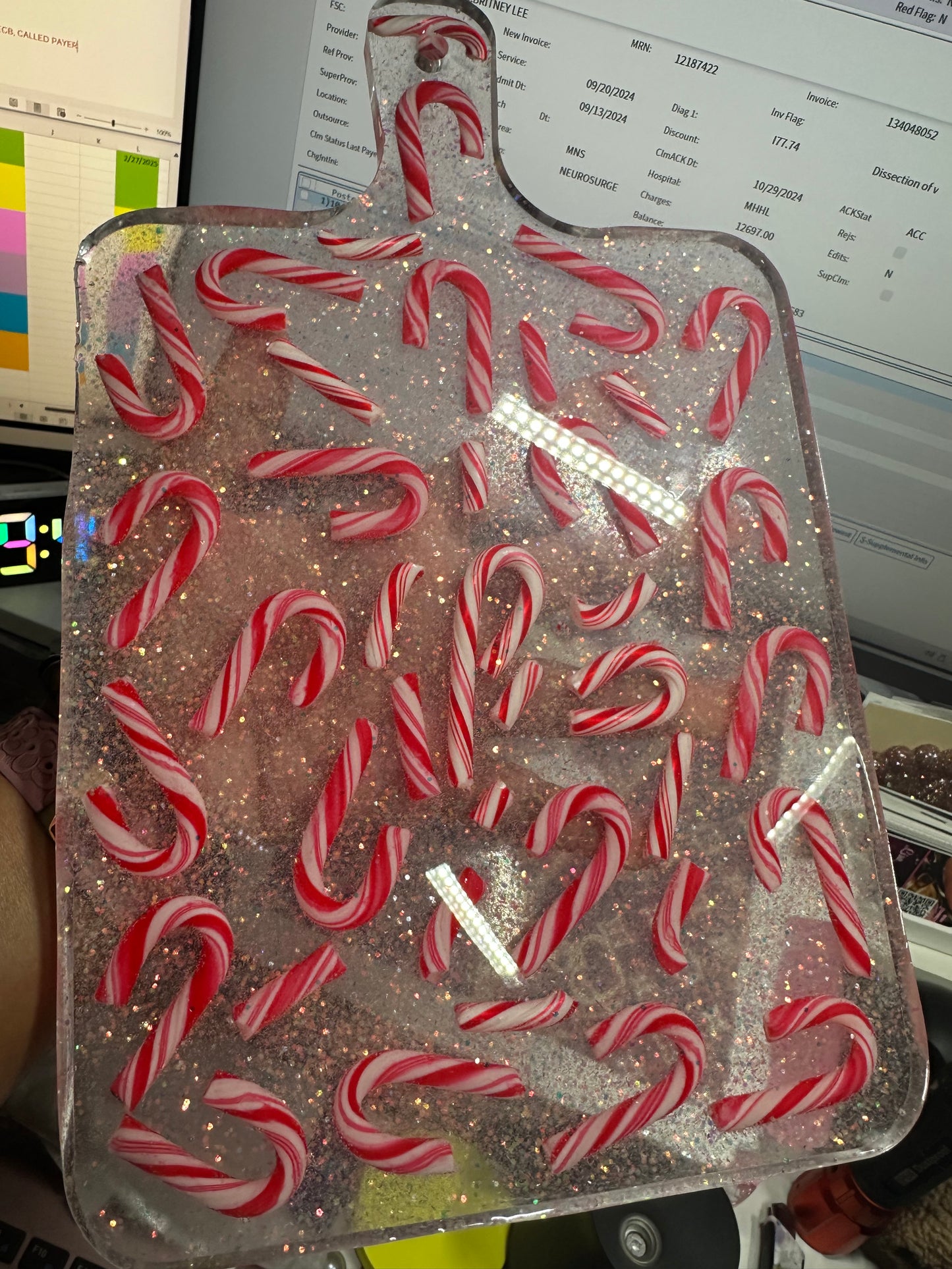 Candy Cane Charcuterie Board